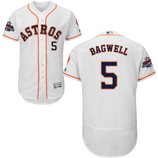 Astros #5 Jeff Bagwell White Flexbase Authentic Collection World Series Champions Stitched MLB Jersey
